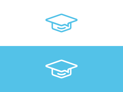 Graduation Hat brand branding campus design education graduation hat icon identity logo smile