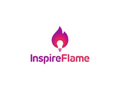 Inspire Flame Logo Design brand branding creative design fire flame icon idea identity inspiration inspire logo