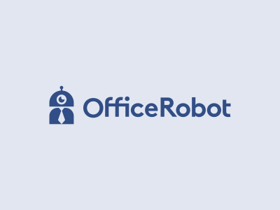 Office Robot Logo Design brand branding character design icon identity logo negative space office robot tie