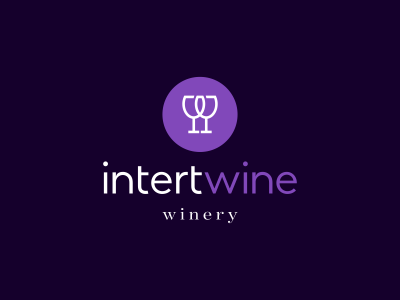 Intertwine Logo Design bottle brand branding design icon identity intersected intertwine logo purple wine winery
