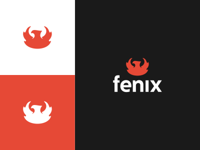 Fenix Logo Design bird brand branding design fenix fire icon identity logo phoenix red wings