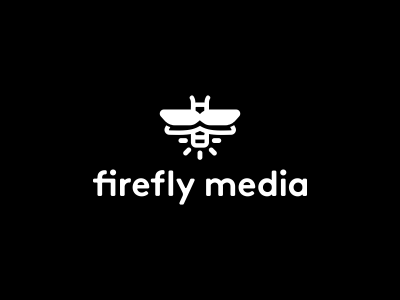 Firefly Media Logo Design brand branding design firefly glow icon identity logo media wings