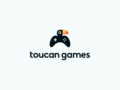 Toucan Games Logo Design bird brand branding design gamepad games icon identity joystick logo toucan wings