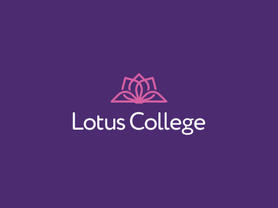 Lotus College Logo Design education pages book bloom flower lotus branding brand design identity icon logo