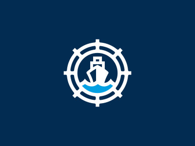 Ship + Wheel Logo Design