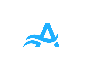 A + Waves Logo Design