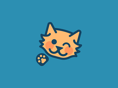 Cat & Paw Logo Design