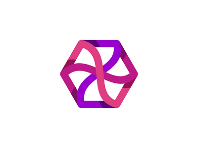 Hub / Hexagon Logo Design brand branding design hexagon hub icon identity intertwine logo purple