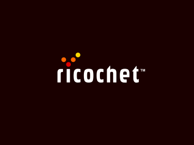 Ricochet Logo Design angle brown clever colorful concept conceptual design design agency freelance designer freelance logo designer graphic design graphic designer hit icon logo logo design logo designer particle ricochet simple wordmark