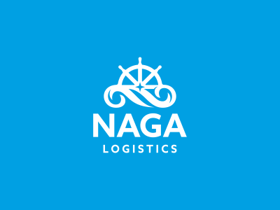 Naga Logistics Logo Design brand branding design icon identity logo northern star ocean sea sun nature water wheel