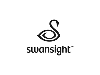 Swansight Logo Design monogram neck elegance iconic logo icon icons design swan sight clever black smart combo designer graphic freelance lake ocular optics glasses s eye line nature figure silhouette clean