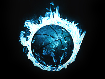 Fireball ball basketball blue design fire icon icons illustration manipulation photo