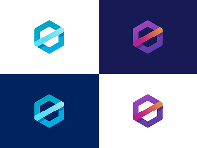 Hexagon / Cube Logo Design brand branding bridge connection cube design hexagon icon identity logo