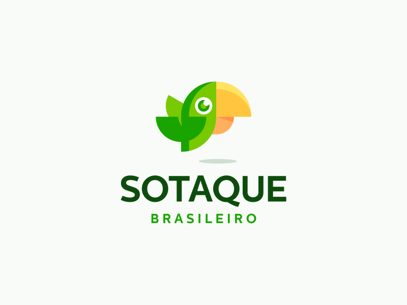 Sotaque Brasileiro Logo Design green wings nature brazil bird parrot branding brand design identity icon logo