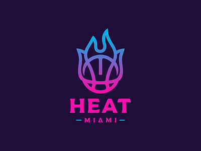 Miami Heat Logo Design ball basketball brand branding design fire flame heat icon identity logo mark miami nba