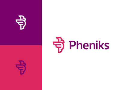 Pheniks Logo Design bird brand branding design designer fire graphic designer icon icons identity logo logo design logo designer mark monogram p phoenix wings