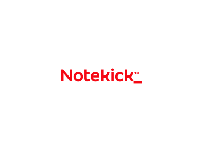 Notekick Logo Design agency app application branding design icon identity logo mark mobile note red stuoka tablet taking web