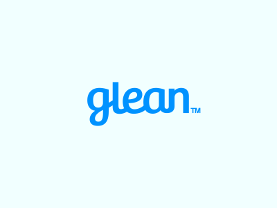 Glean Logo Design agency app blue branding calligraphy design developers glean icon identity ligature logo mark marketing nonprofit type typography webdesign