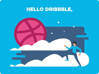 Hello there Dribbble, debut entering dribbble hello dribbble illustration nights watch running man