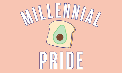 Millennial Pride avocado design illustrated food illustration millennial millennial pink