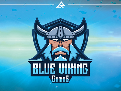 Blue Viking Mascot Logo art design emblem game gaming graphic head icon illustration mascot ogo sign sport sports symbol team template vector viking warrior