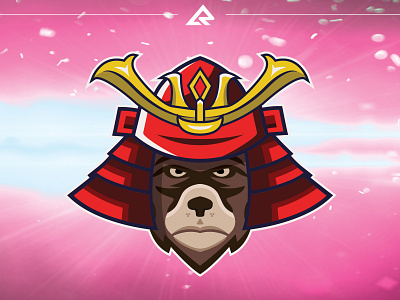 Bear Samurai Logo angry animal bear cartoon character design emblem game gaming icon illustration logo mascot panda samurai sport symbol team vector wild