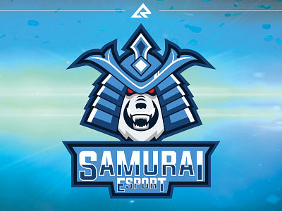 Samurai Bear Mascot Logo angry animal bear cartoon character design emblem game gaming icon illustration logo mascot panda samurai sport symbol team vector wild