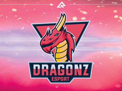 Red Dragon Esport Logo animal art chinese creative design dragon emblem graphic head icon illustration logo mascot monster red sport strong symbol template vector