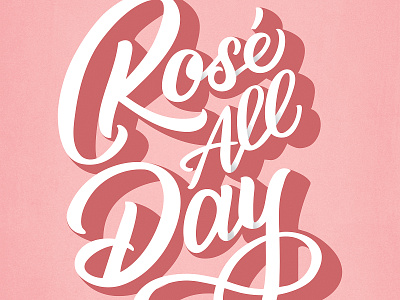 Rose All Day alcohol hand lettering illustration lettering pink rose texture white
