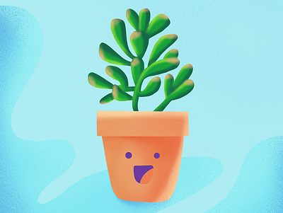 Blue Succulent blue cuite green happy illustration succulents