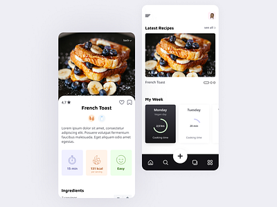 Mobile application design cooking cooking app figma mobile app mobile ui recipe recipe app ui uiux