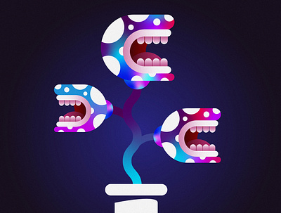 Piranha Plant art blue design illustration illustrator mario photoshop piranha plant plant