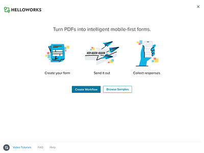 HelloWorks Product Welcome Screen bay area documents forms helloworks onboarding paper airplane papers product product illustration san francisco tech texture