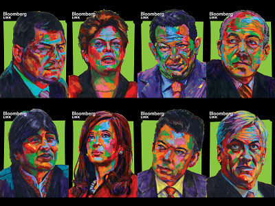 Bloomberg Link — LATAM Investing Conference Signage design illustration latin america political design portrait print typography