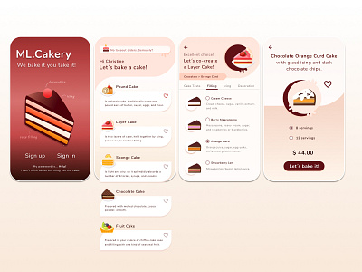 Cakery - ecommerce app app design cakery ecommerce app food app ui ux