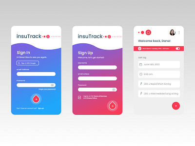 insuTrack - Slide 1 app design health app ui ux