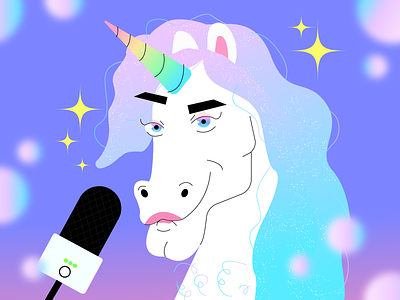 RAINBOW UNICORN FOR TWITCH art illustration design artists character characters colorful design flat glass glassmorphizm graphic design illustration illustrator rainbow shape stream streamer texture twitch twitch package unicorn vector