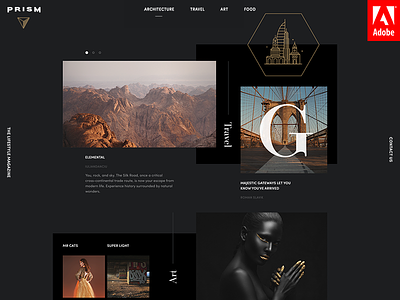 Official Showcase Website for Adobe adobe dark grid magazine official responsive sophisticated typography website