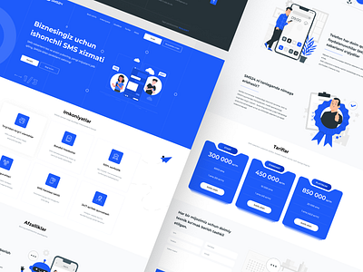 SMS24.UZ landing page plans prices service sms sms service ui
