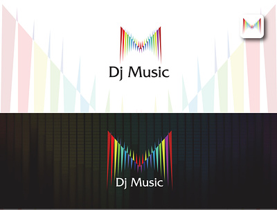 Dj Music logo design artistic band design dj equalizer icon illustrator lettering logo minimal mobile modern music music player play song typography vector