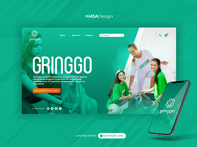 Landing Page - Gringgo Tech Trash branding design designispiration digital imaging dribbble graphicdesign indonesia landingpage ui uidesign uiux webdesign website world