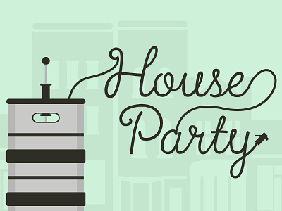 House Party beer illustration keg party