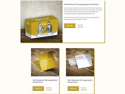 Product Display Cards game packaging responsive web web design website