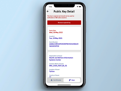 Public Key / X506 Certificates Wallet Concept certificate design health mobile mobile app mobile wallet prototype public sector wallet x506