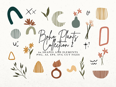 Boho Plants Collection #2 bohemian elements boho clip art boho plants