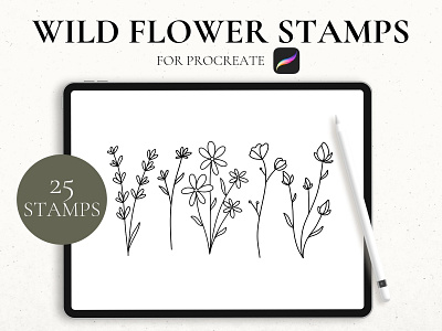 Wildflower Stamps For Procreate procreate stamps wildflower stamps