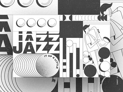 Jazz it up a little✨ blackandwhite geometric illustration rhythm ry shapes typography