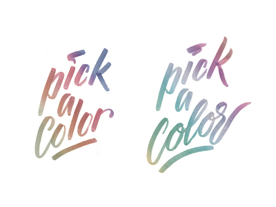 Pick A Color feedback font gradient lettering rainbow type typeface typography