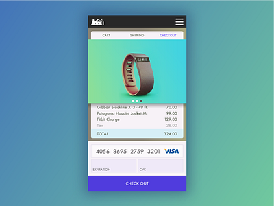 REI shopping app checkout screen 2