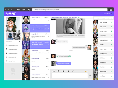 Brfly Chat App [web version] chat dailyui illustrator interface messenger prototyping ui ux